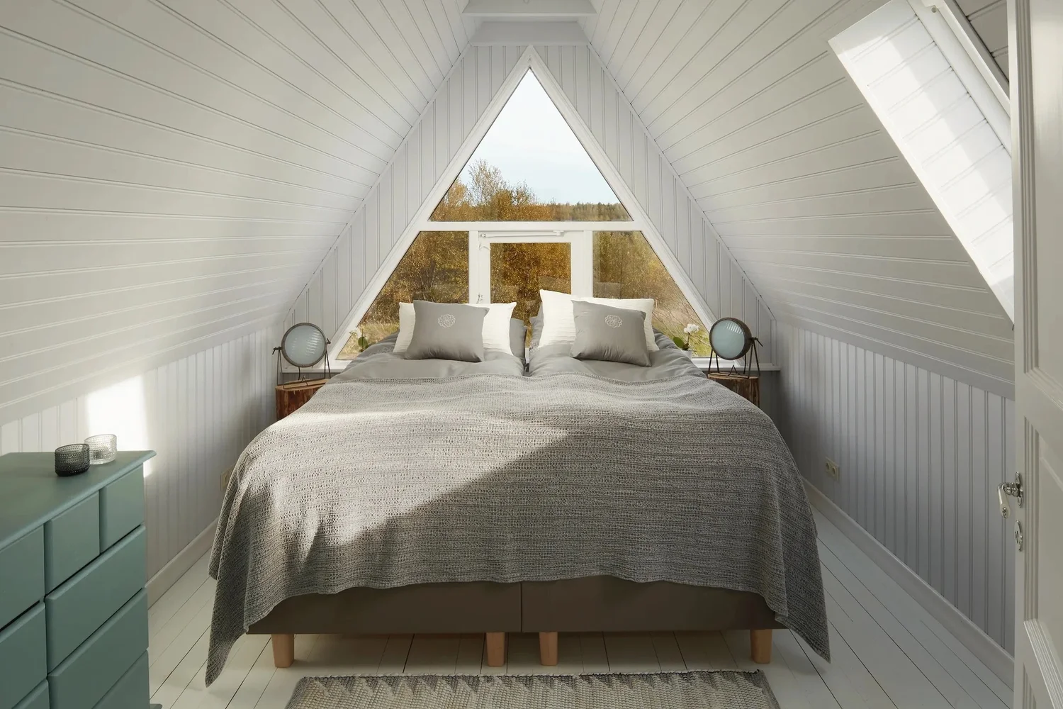 Private room with a king bed and shared bath