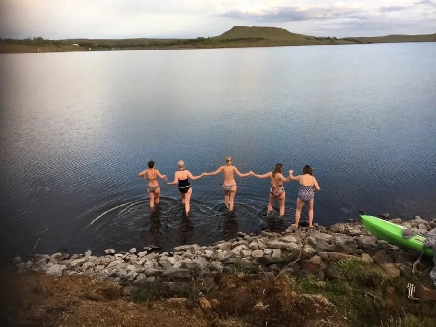 A cold plunge into the lake