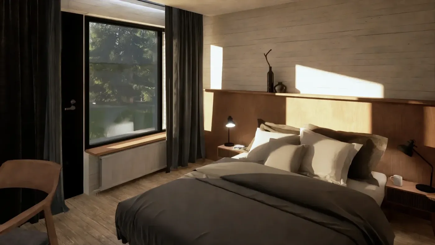 An ensuite bedroom